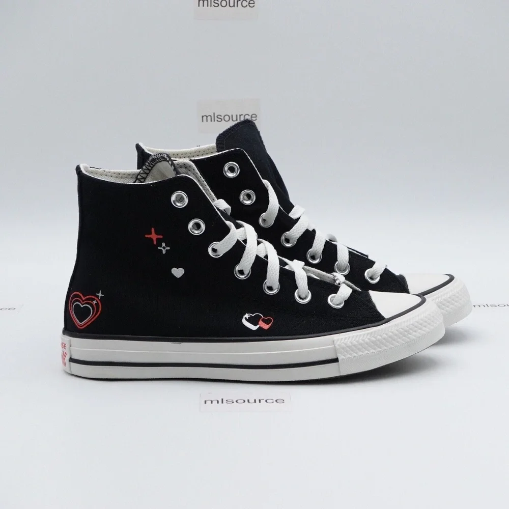 NEW Converse Chuck Taylor All Star High Top Hearts Sneakers A09116C - Picture 3 of 9